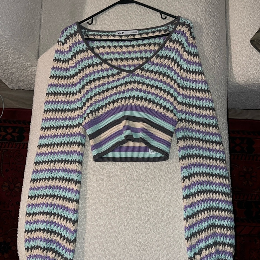 crochet zara sweater